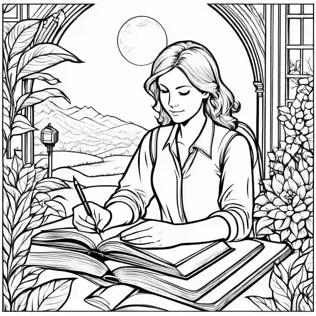 Writer coloring pages